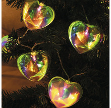 Guirlande lumineuse en forme de cœur sur un arbre