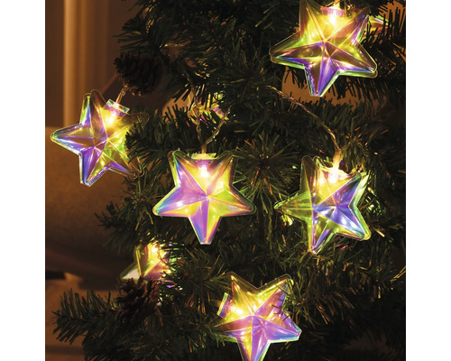 Guirlande lumineuse en forme d''étoile sur un arbre de Noël