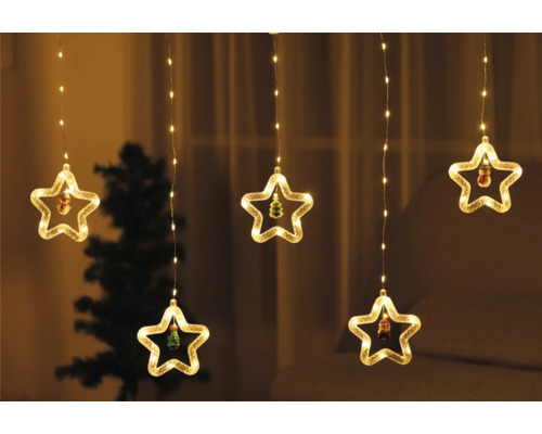 Guirlande lumineuse de Noël avec étoiles et motifs