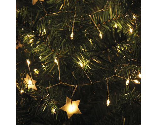 Sapin de Noël décoratif avec guirlande lumineuse et étoiles