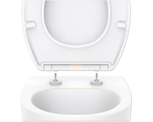 Abattant de WC ouvert en céramique sanitaire