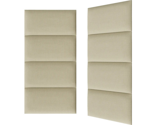 Zwei gepolsterte Wandpaneele mit vier rechteckigen Feldern