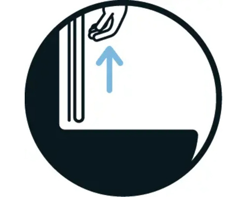 Symbol für Hochziehen mit Hand und Pfeil nach oben