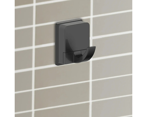 Crochet de peignoir noir pour montage mural