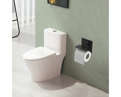 Scène de salle de bain avec toilettes et porte-papier toilette