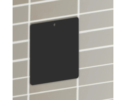 Plaque métallique noire carrée avec trou