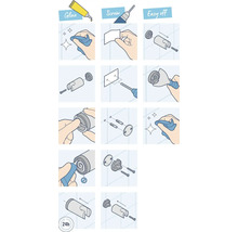 Anleitung zur Befestigung einer Halterung mit Kleber und Schrauben