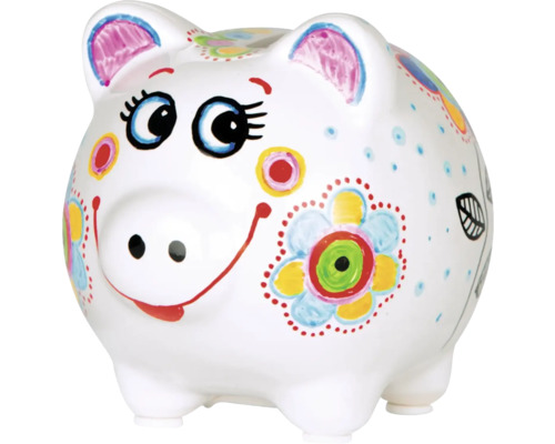 Tirelire en céramique peinte