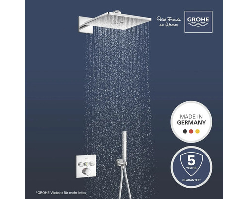 Système de douche Grohe avec douche de tête, douchette et thermostat