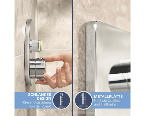 Robinet de douche encastré au design fin avec plaque métallique