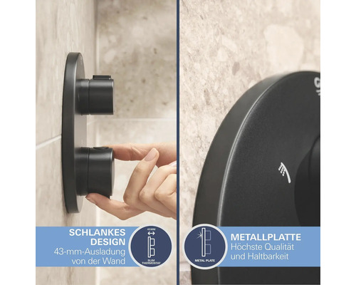 Robinet de douche apparent avec thermostat et commande manuelle