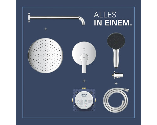 Grohe Euphoria Duschsystem mit Armatur, Kopfbrause, Handbrause und Brauseschlauch