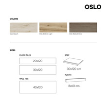 MIRAVA OSLO Feinsteinzeug Wand- und Bodenfliese walnut light BxLxS 29.8x120x0.9 cm