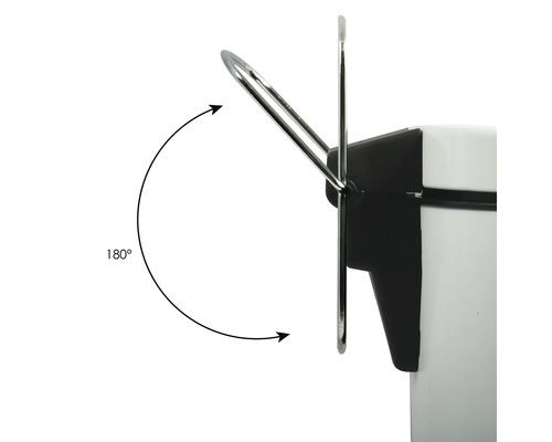 Image d''une poubelle avec une poignée pivotant à 180 degrés