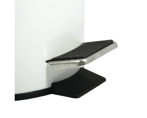 Vue détaillée d''une poubelle à pédale avec mécanisme à pédale.