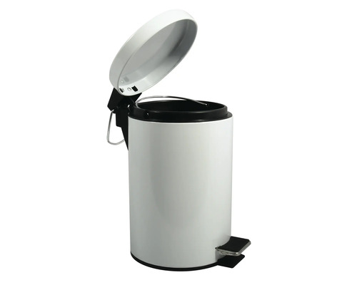 Poubelle à pédale avec couvercle ouvert