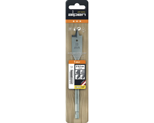 Alpen mèche à spirale pour bois 18 mm
