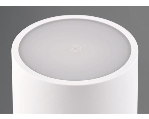 Lampe de table blanche de forme ronde avec bouton marche/arrêt