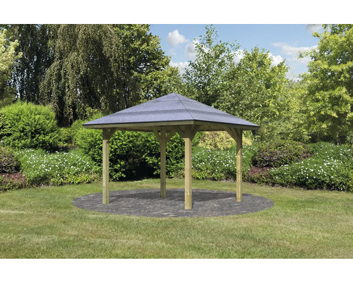 Pavillon de jardin en bois avec toit dans le jardin