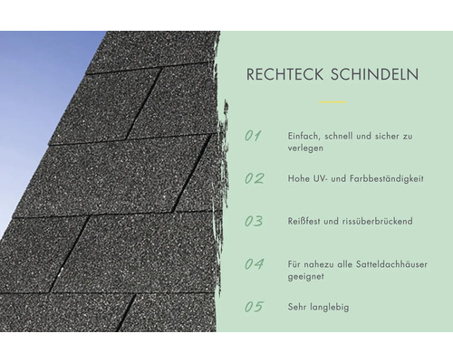 Rechteckige Dachschindeln auf einem Dach