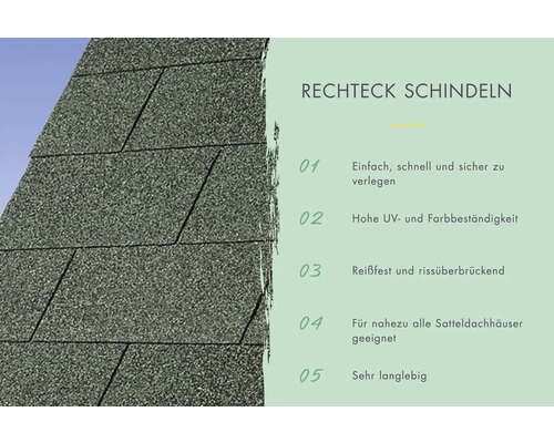 Rechteckige Dachschindeln auf einem Dach