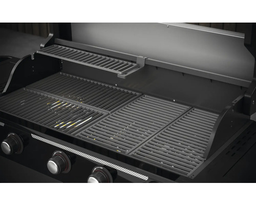 Gril ouvert avec grille et support de maintien au chaud