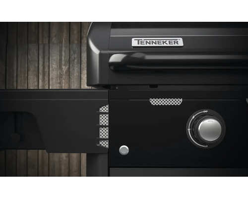 Barbecue Tennekers avec bouton rotatif et tablette latérale