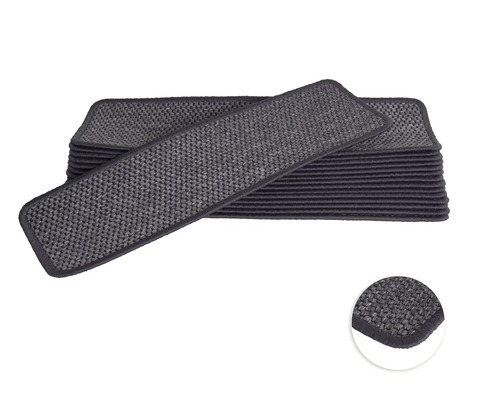 Tapis d'escalier Natura rectangle anthracite 20x65 cm Set de tapis de marche pour escaliers
