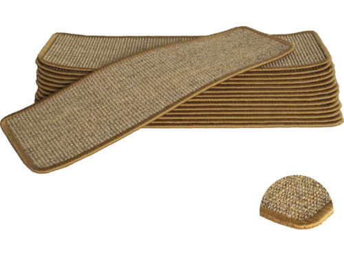 Set de tapis de marche Sisal nature foncé 20x65 cm 15 pièces