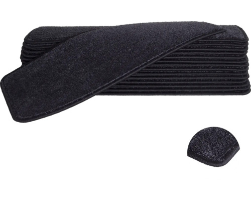Set de tapis d'escalier Sweet rectangle noir 20x65 cm 15 pièces Ensemble de tapis de marche pour la sécurité des escaliers