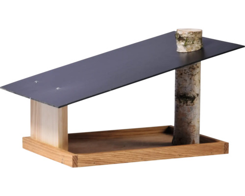 Vogelhaus aus Holz mit Schieferdach