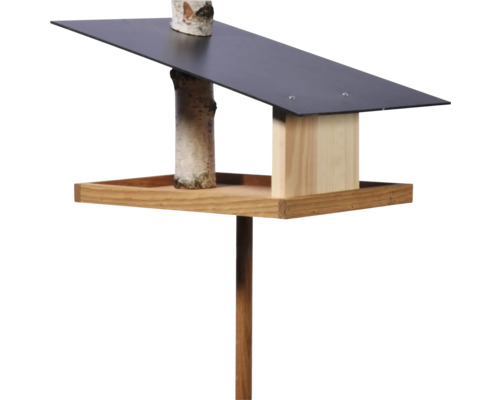 Vogelhaus aus Holz mit Ständer und Dach