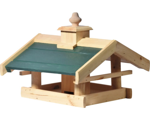 Mangeoire à oiseaux en bois avec toit