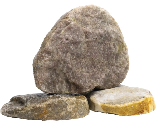 Dekorationssteine aus Naturstein, drei Stück