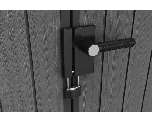 Gros plan d''un verrou de serrure d''appareil avec cadenas sur une porte en bois