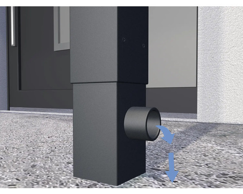 Illustration eines Entwässerungssystems für eine Zaunsäule