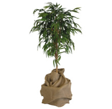 Plante artificielle de bambou dans un sac de jute