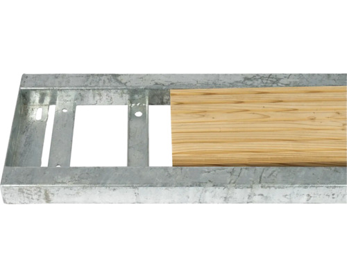 Cadre métallique avec poutre en bois