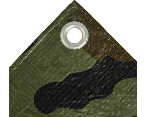 Bâche avec œillet et motif camouflage