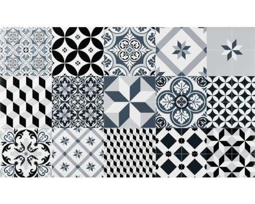 Carreaux avec différents motifs graphiques