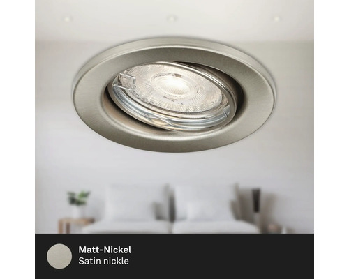 Deckeneinbaustrahler aus Nickel matt