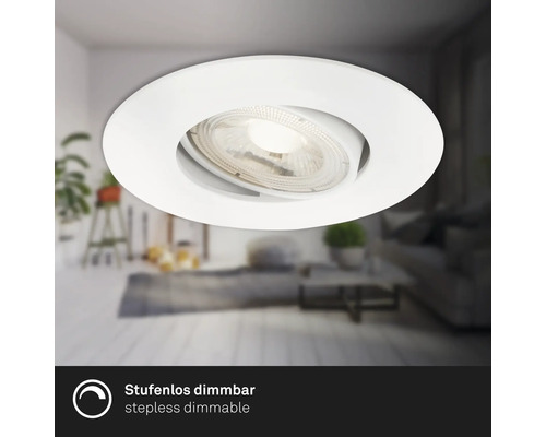 Spot encastrable blanc au salon