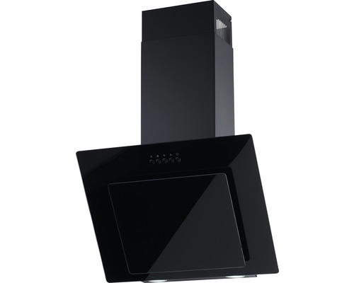 Hotte aspirante noire avec écran en verre pour la cuisine