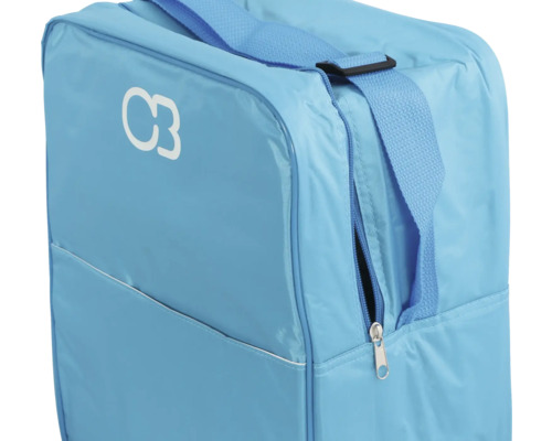 Sac de transport bleu avec fermeture éclair et bandoulière