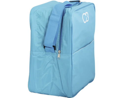 Sac de transport bleu clair avec fermeture éclair et bandoulière