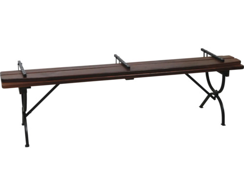 Festzeltgarnitur Bank mit Klappbeinen aus Holz und Metall