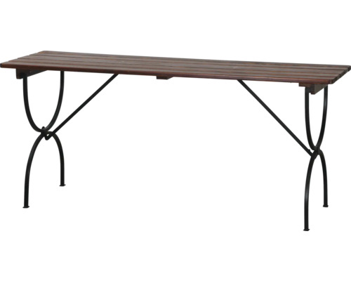 Klappbarer Gartentisch aus Holz mit Metallgestell