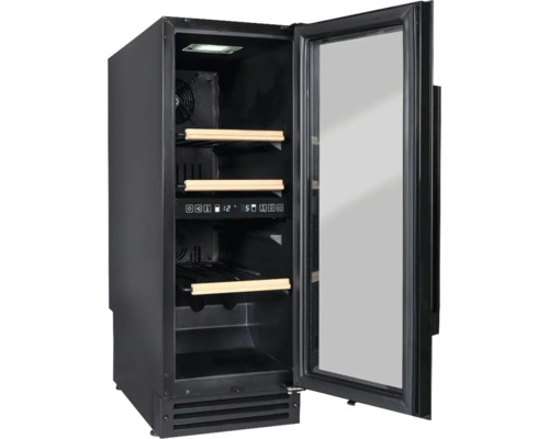 Cave à vin avec porte en verre et étagères