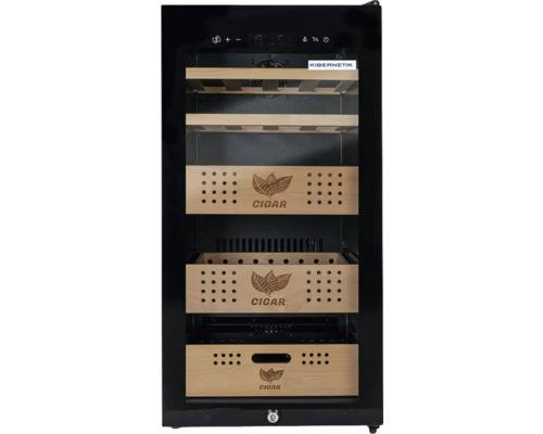 Kibernetik Humidor mit Glasfront und Holzschubladen zur Zigarrenlagerung