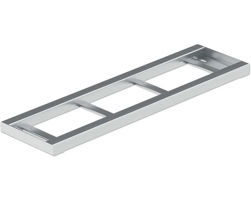 Cadre métallique avec trois évidements rectangulaires pour la fixation